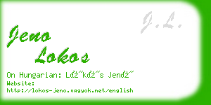 jeno lokos business card